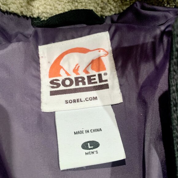 Sorel Parka Down Jacket Men's Large Black Puffer Feathers Coat Ski Snow Winter. - Picture 2 of 5